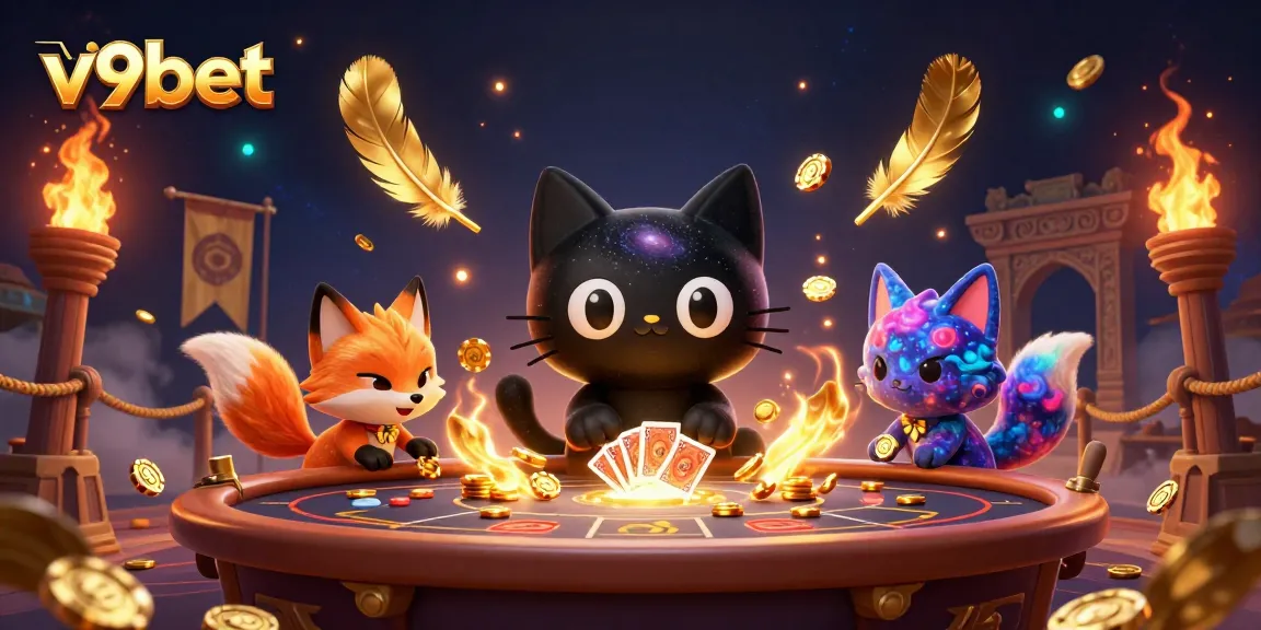Experience the cosmic casino adventure with v9bet, where the black hole cat and nebula fox bring excitement!