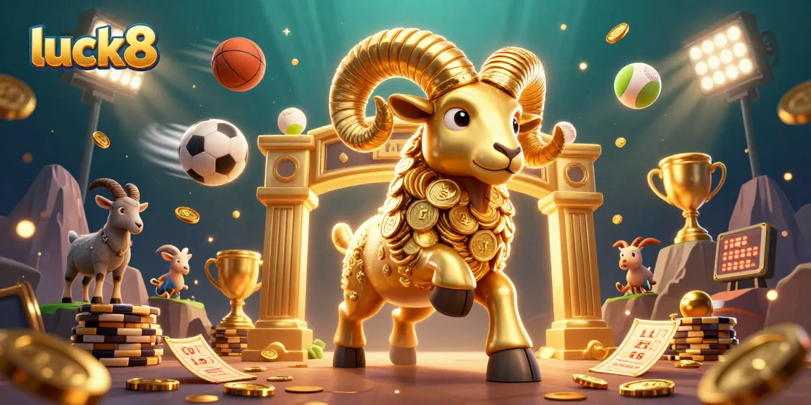 Experience luck8's thrilling gameplay with gold-themed 3D illustration showcasing an epic casino scene.