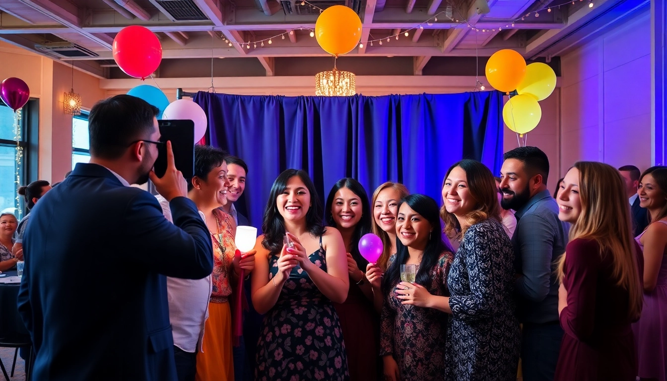Capture the joy of photo booth rental Chicago with guests enjoying an entertaining setup.
