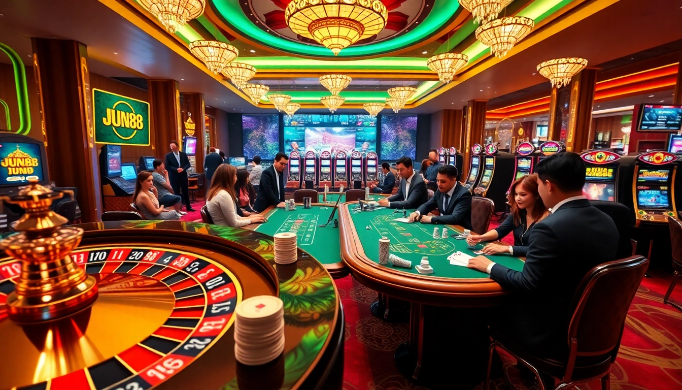 Experience the thrill of JUN88 with dynamic casino games and vibrant gambling ambiance.
