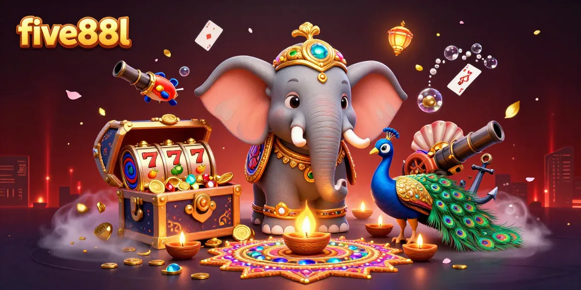 Engage with five88l in this vibrant gaming scene featuring colorful slot symbols and dynamic action.