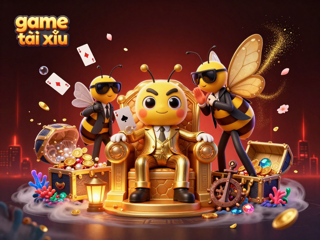 Experience the thrilling world of game tài xỉu with a dynamic 3D illustration showcasing vibrant betting action.