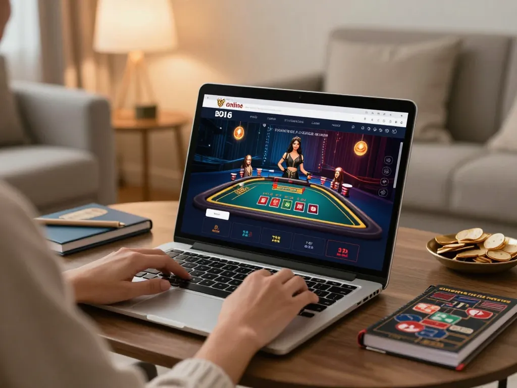 SX88 live dealer game on a laptop, showcasing engaging online gambling experience.