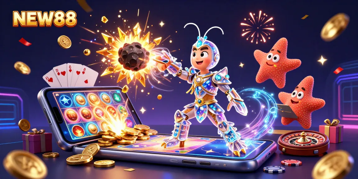 Experience thrilling wins with NEW88 in vibrant casino action featuring unique dynamic characters.