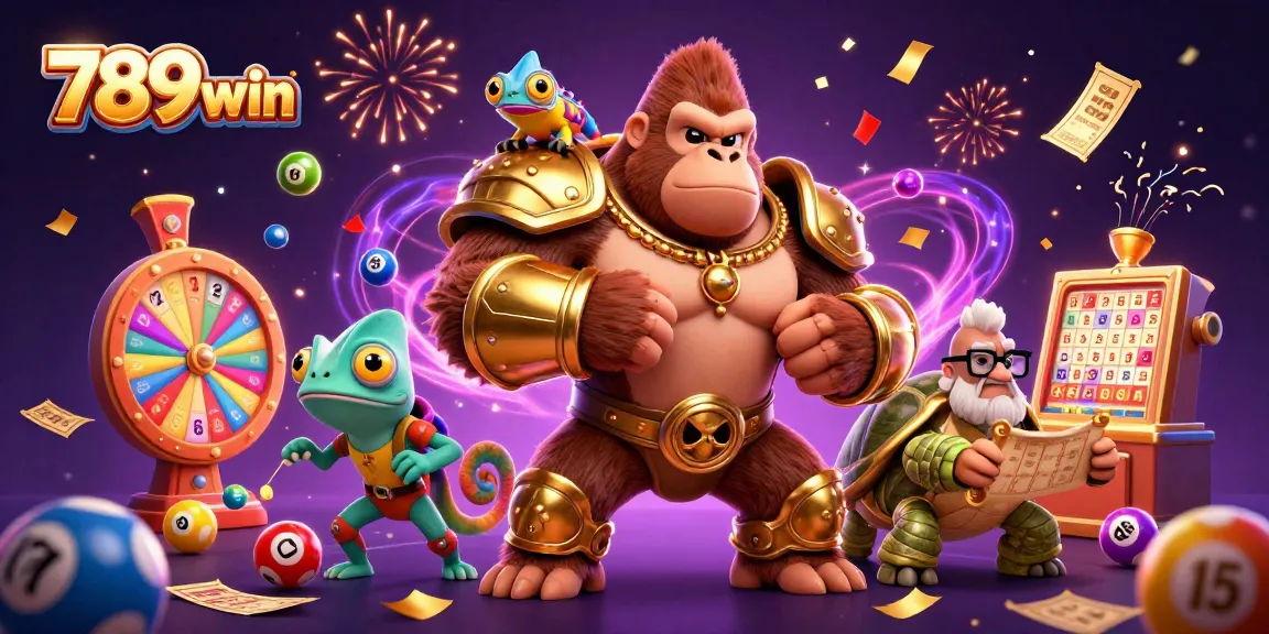 Experience thrilling gameplay with 789win's vibrant gaming scene featuring a powerful gorilla king.