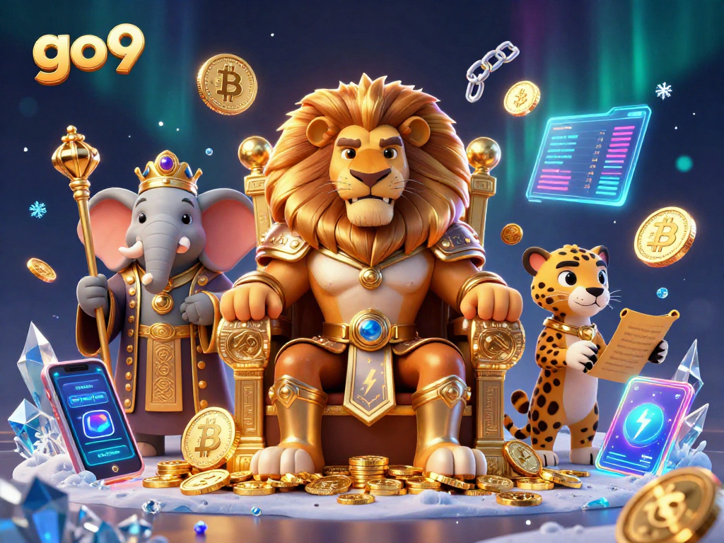 Join the excitement at go9 with the royal lion king granting rewards and crypto bonuses in a vibrant casino