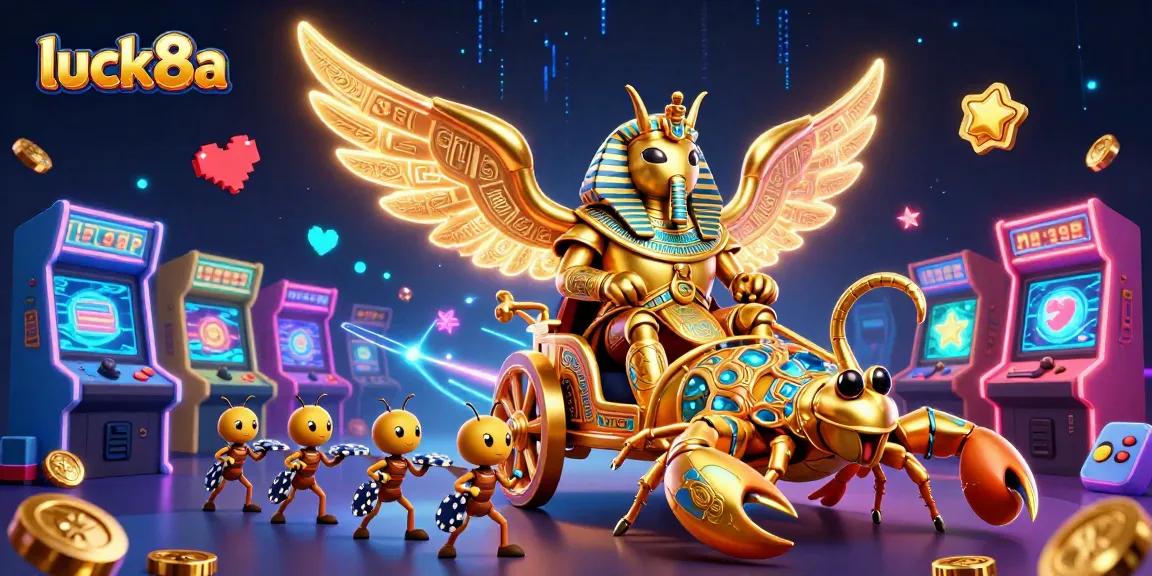 Experience exciting wins at luck8a with a dynamic 3D casino scene full of gaming elements.