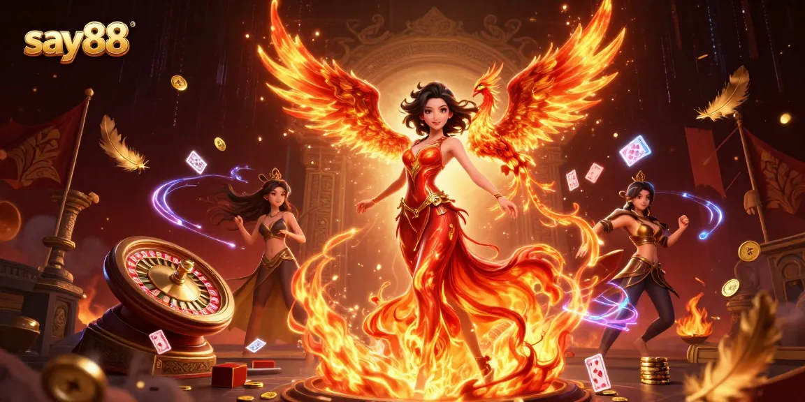 Experience thrilling moments at say88 casino with a vibrant 3D illustration of winning games.