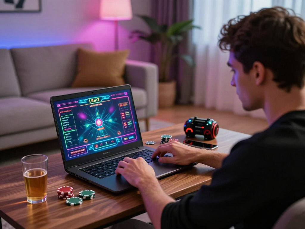 Player engaging in online poker at a gaming table, showcasing casinos that accept credit card.
