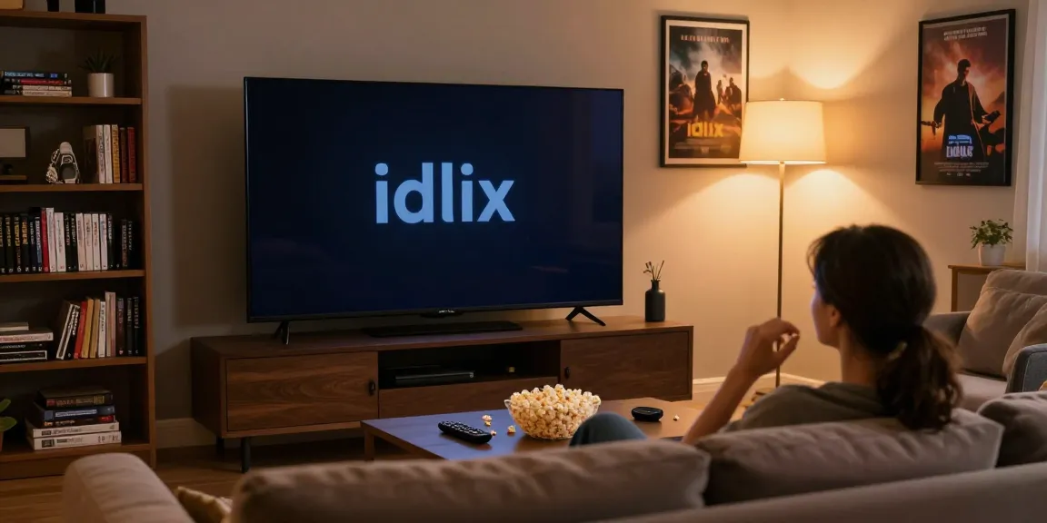 Enjoying an idlix movie night in a warm living room, popcorn and cozy ambiance.