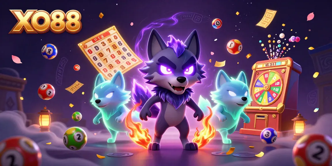 Experience thrilling wins with XO88 in this animated lottery and casino scene.
