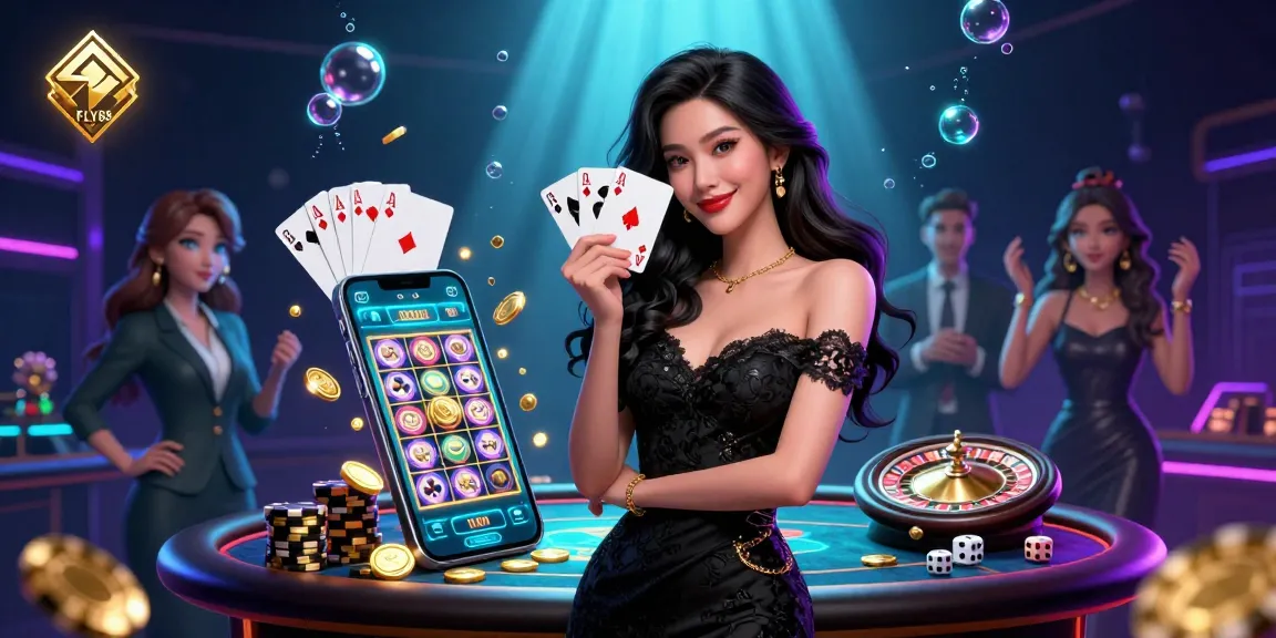 Engage with FLY88 in an ultra-detailed rendering showcasing a casino atmosphere with vibrant visuals.