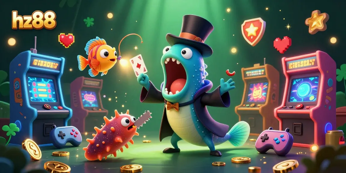 Experience the thrill of hz88 with a vibrant 3D illustration showcasing underwater casino magic.