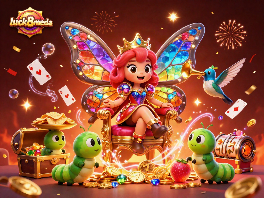 Experience the vibrant luck8media casino world with a butterfly queen and games galore!