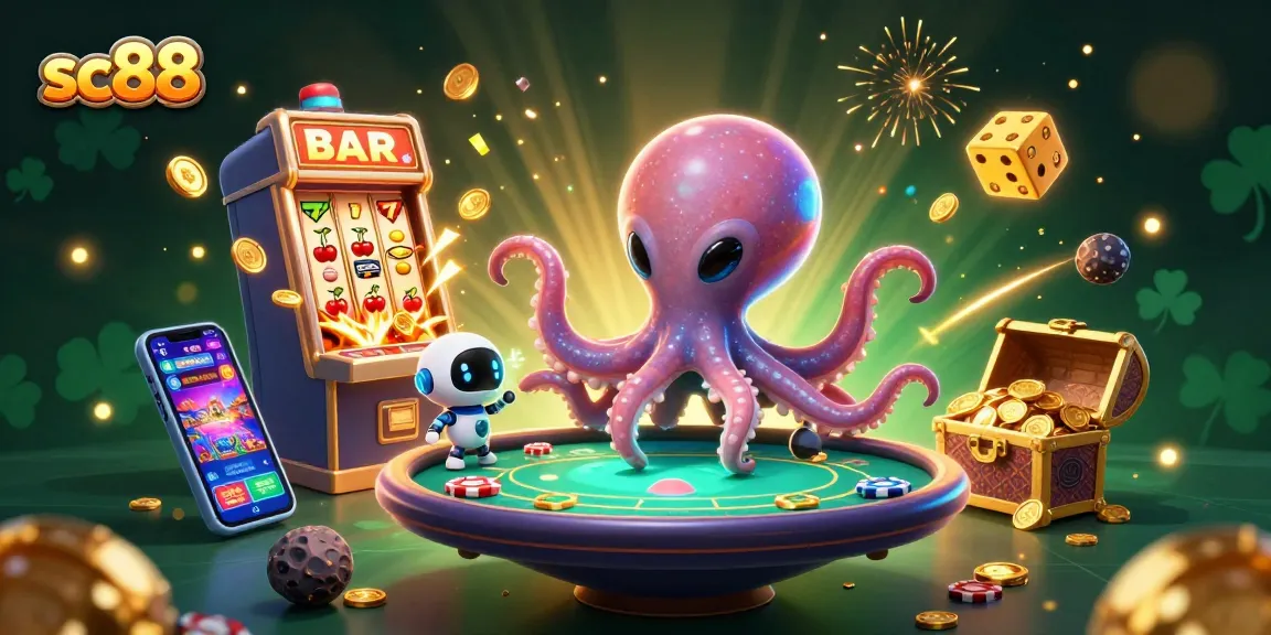 Play exciting casino games at sc88 with a vibrant 3D alien octopus dealer and jackpot surprises