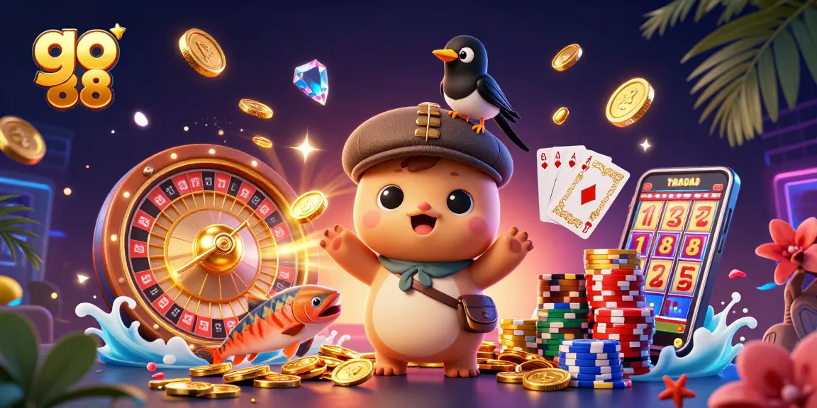 Spin to win with go 88 as cartoon Nessie and friends celebrate casino treasures!