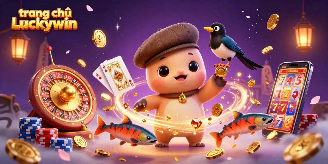 Experience exciting gameplay and vibrant fun on trang chủ Luckywin with this colorful casino illustration.