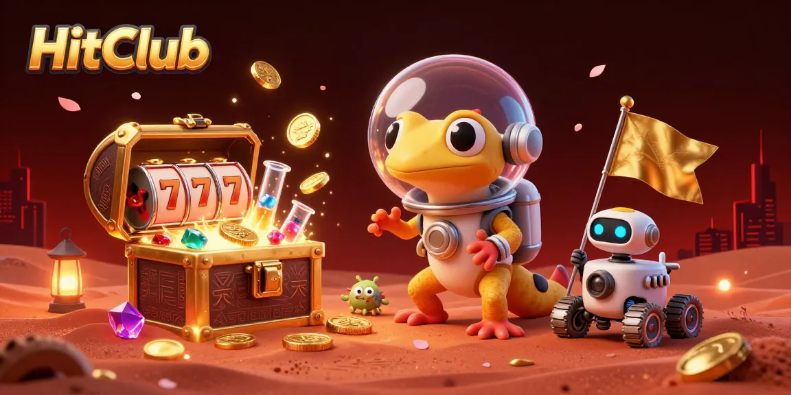 HitClub's Martian adventure showcases vibrant slot reels and an alien atmosphere full of excitement.