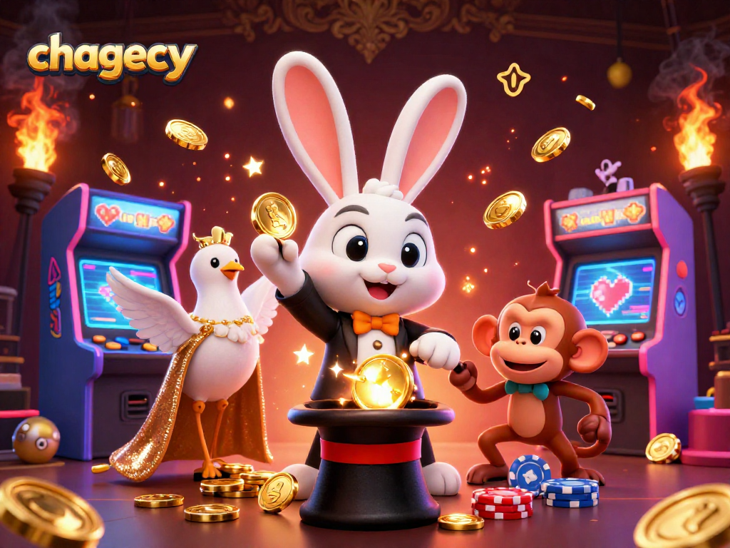 Play bonus buy slots at chagency with a magical 3D casino theme showcasing vibrant characters and elements.