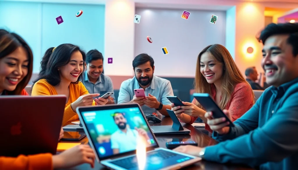 Players enjoying online games at topgamebaidoithuong.mx, showcasing vibrant digital interaction and community.