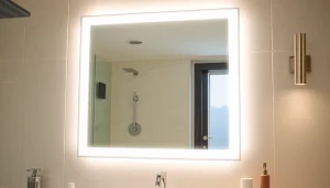 Showcase of an elegant LED mirror reflecting modern bathroom aesthetics