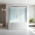 Duschkabine 80x80 in einem modernen Badezimmer mit elegantem Design und klaren Linien.