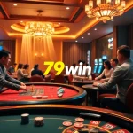 Experience the excitement of 79win with lively casino tables and colorful gaming elements.