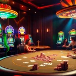 Exciting casino gaming experience at 8day.cn.com with poker, roulette, and vibrant slot machines.