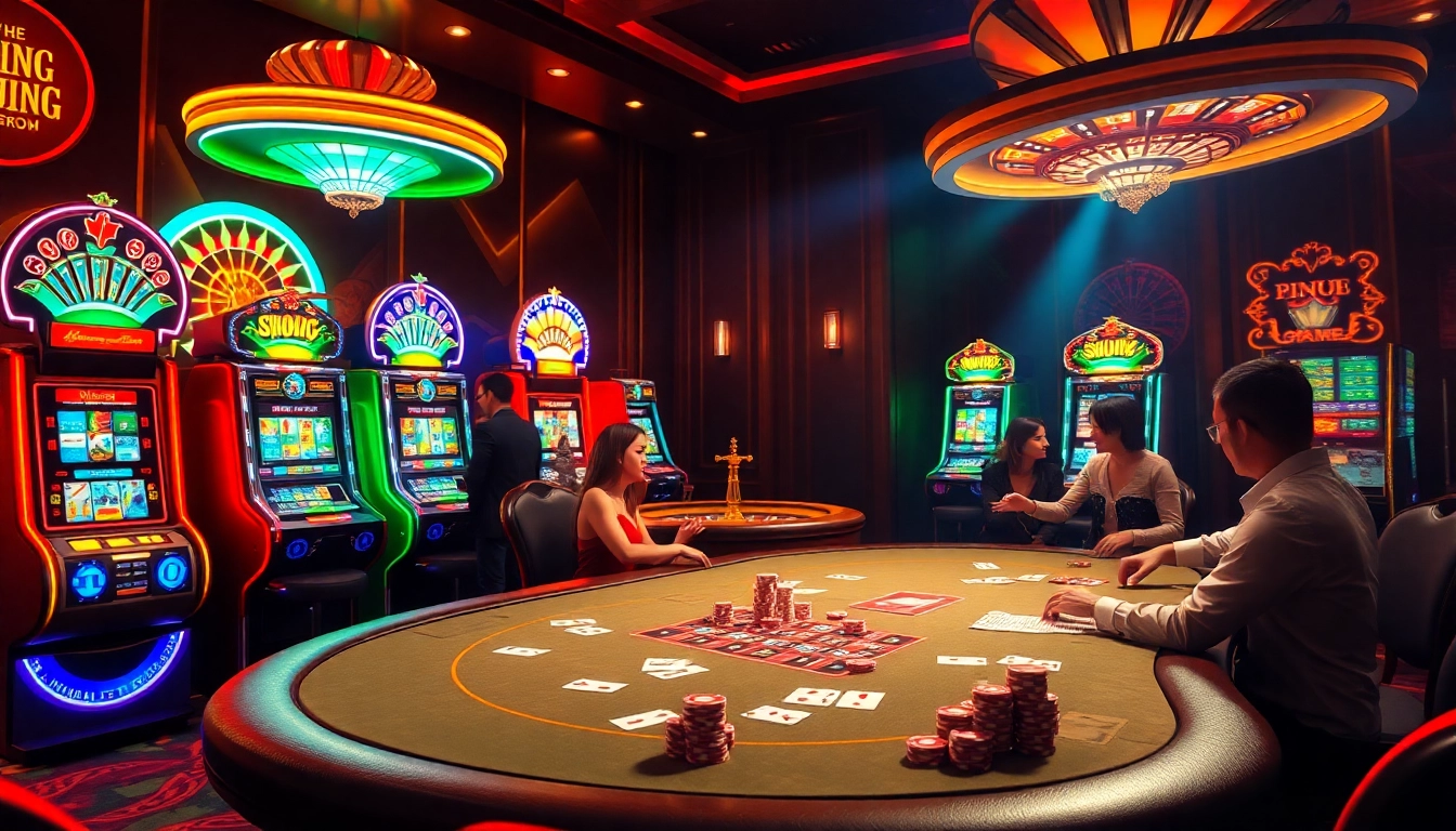 Exciting casino gaming experience at 8day.cn.com with poker, roulette, and vibrant slot machines.