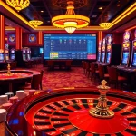 Experience the excitement of kuwin at a bustling casino with vibrant gaming tables and slot machines.