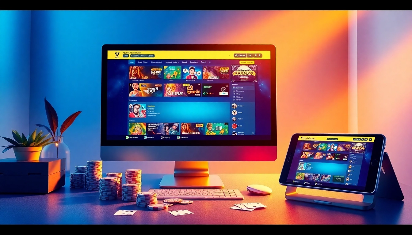 SBOBET.dance interactive casino gaming scene with poker and slot machines.