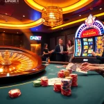 DABET players enjoying an exciting game at a vibrant casino table.