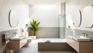 Ansicht einer modernen sanitären Installation mit sonni sanitär Produkten, die Eleganz und Funktionalität verbinden.