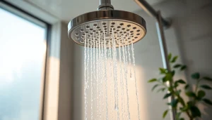 Showcasing elegant showers uk with a luxurious rain-style showerhead in a modern bathroom.
