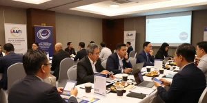 Networking event at AAFI KOTA CIREBON conference showcasing forensic auditing